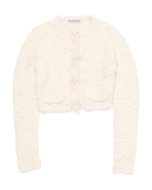 Acne White Bow Cardigan