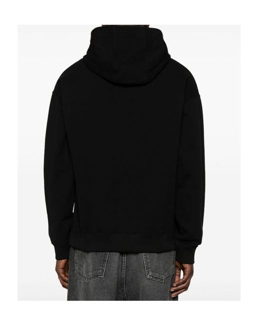 Fendi Black Logo Embroidered Long Sleeved Hoodie for men