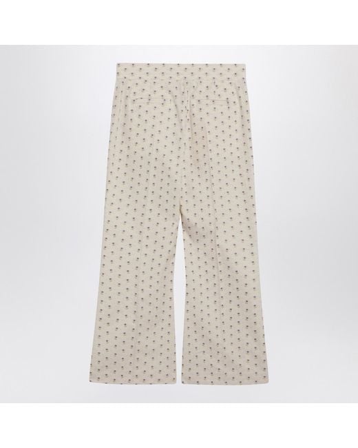 Valentino White All-Over Patterned Flared Pants