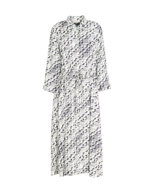 Tory Burch White Two-Tone Satin Shirt Dress