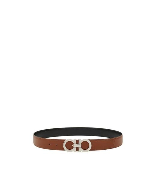 Ferragamo White Ferragamo Reversible Gancini Buckle Belt for men