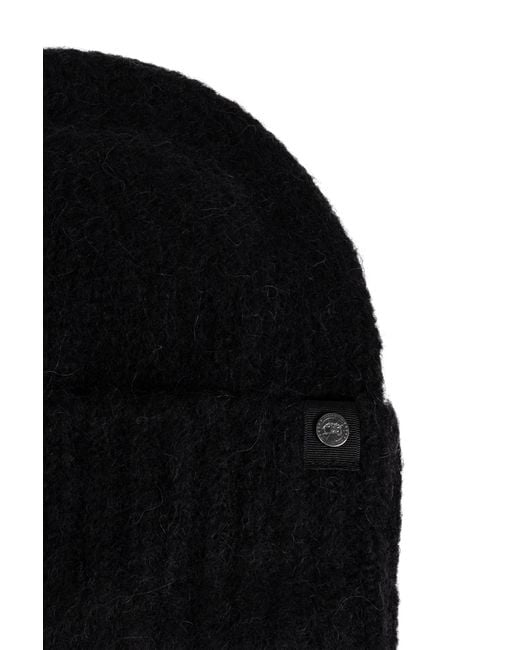 Canada Goose Black Logo-Plaque Beanie