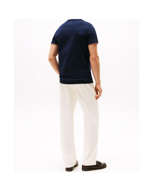 Tommy Hilfiger Blue Logo Short Sleeve T-Shirt for men
