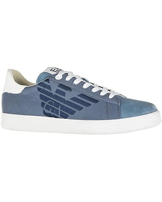 EA7 Blue Embroidered Logo Casual Sports Shoes for men