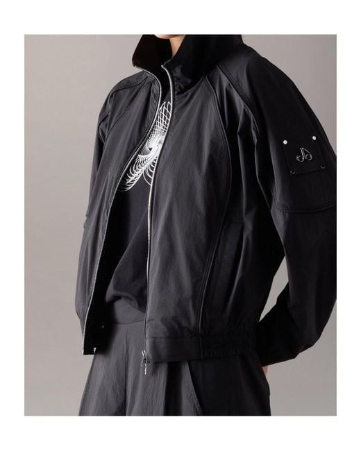 Moose Knuckles Black Logo-Plaque Bomber Jacket