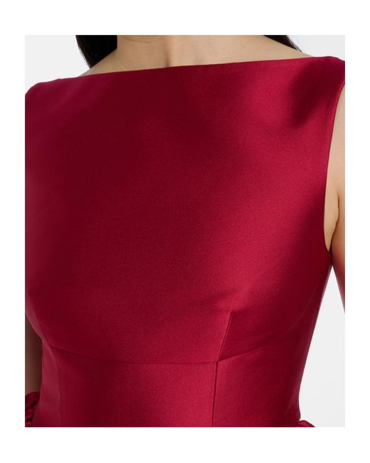 Roland Mouret Red Peplum Taffeta Top