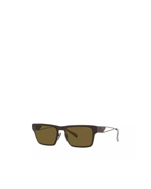 Prada Green Eyewear Rectangular Frame Sunglasses for men