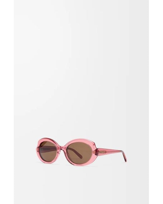 Loewe Pink Mini Oval Slim Sunglasses