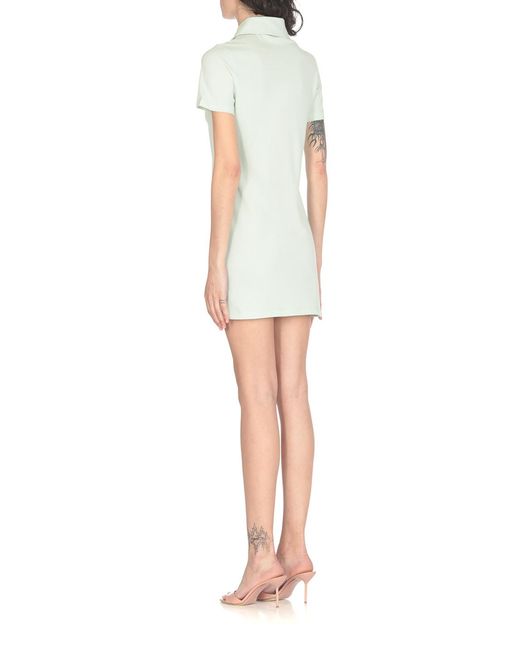 Palm Angels Green Logo Embroidered Mini Polo Dress