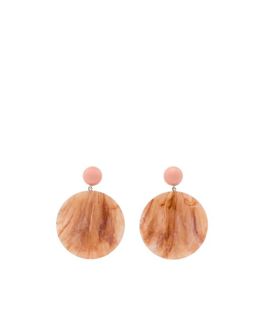 Emporio Armani Pink Marble-Effect Drop Earrings