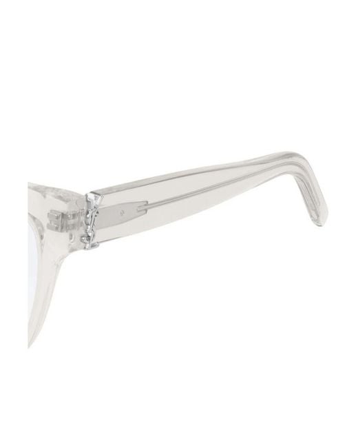 Saint Laurent White Eyewear Square Frame Glasses