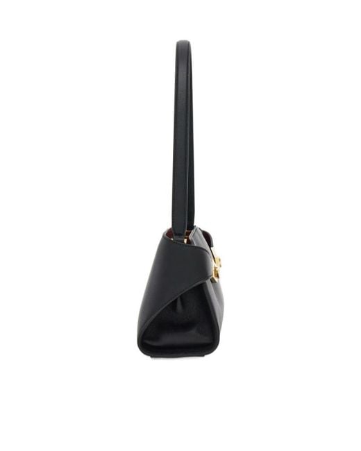 Ferragamo Black Hug Embossed Leather Tote Bag
