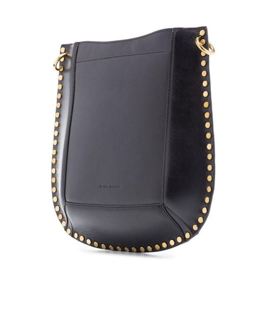 Isabel Marant Black Curved Edge Logo Printed Shoulder Bag