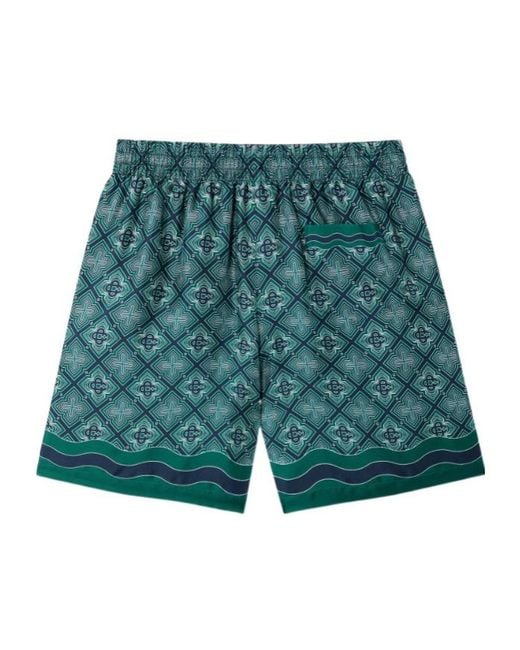 Casablanca Green Radiating Monogram Printed Shorts for men