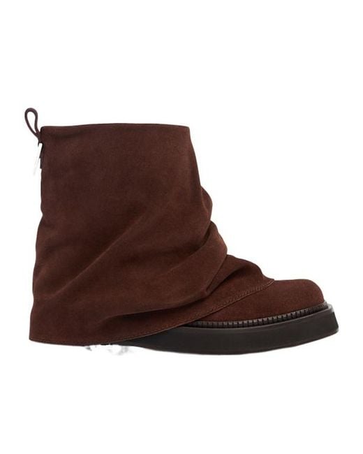 The Attico Brown 30Mm Mini Robin Suede Combat Boots