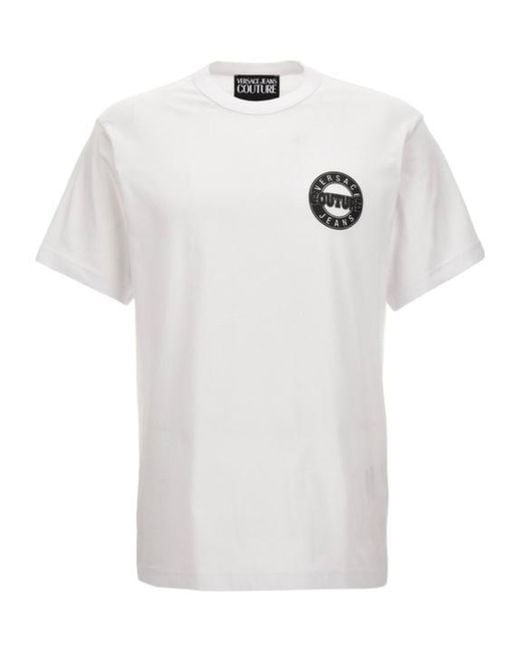 Versace White Logo-Print T-Shirt for men