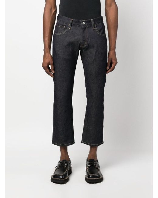 Junya Watanabe Gray Graphic Print Denim Trousers for men