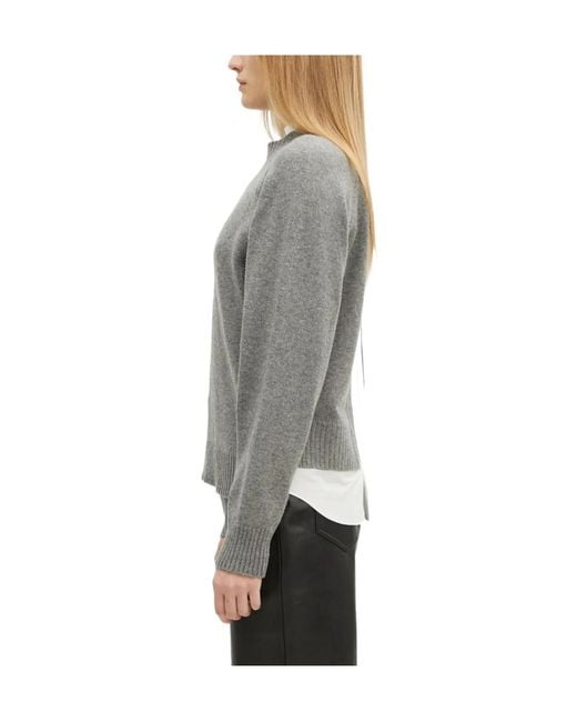 Undercover Gray Raglan-Sleeve Button-Detail Jumper