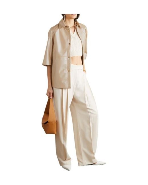 Akris Natural Iridescent Leather Jacket