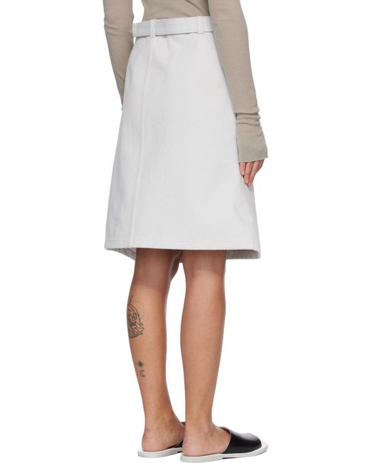 Rier White Gabardine Inox Skirt