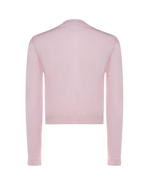 Courreges Pink Sweaters Merino Wool