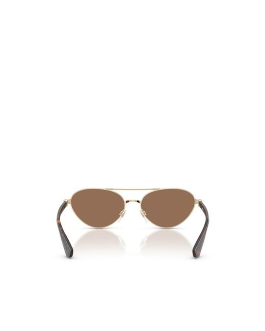 Burberry White Eyewear Aviator Frame Sunglasses