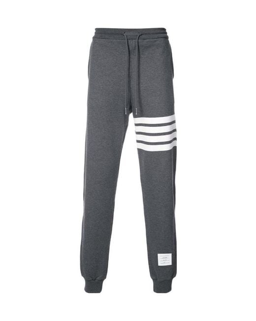 Thom Browne Gray Bar Striped Sweatpants for men