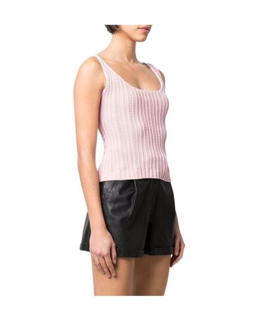 Blumarine Pink Knitted Sleeveless Top