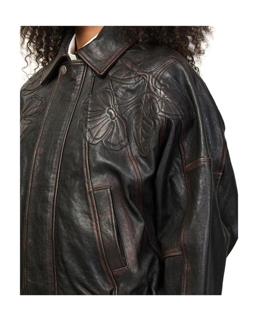 Golden Goose Deluxe Brand Black Journey Nappa Leather Bomber Jacket