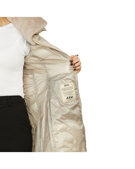 Herno Natural Faux-Fur Collar Coat