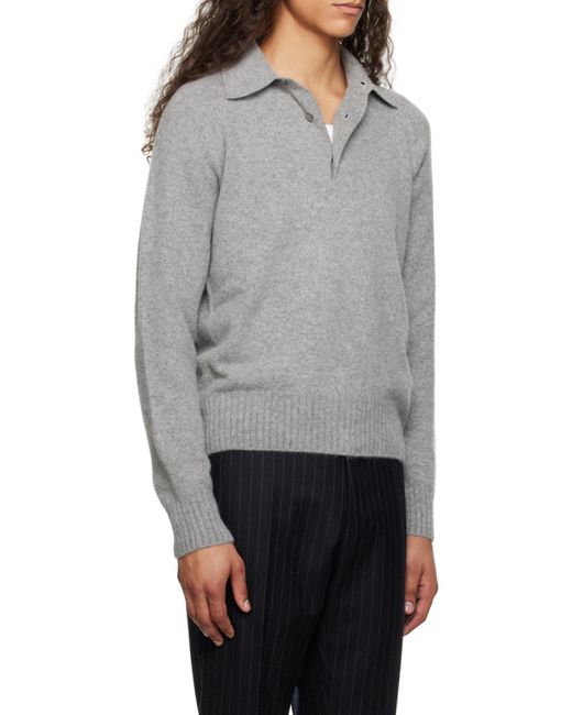 Tom Ford Gray Long-Sleeved Seamless Polo Shirt for men