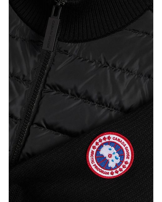 Canada Goose Black Hybridge Quilted Shell And Wool Jacket for men