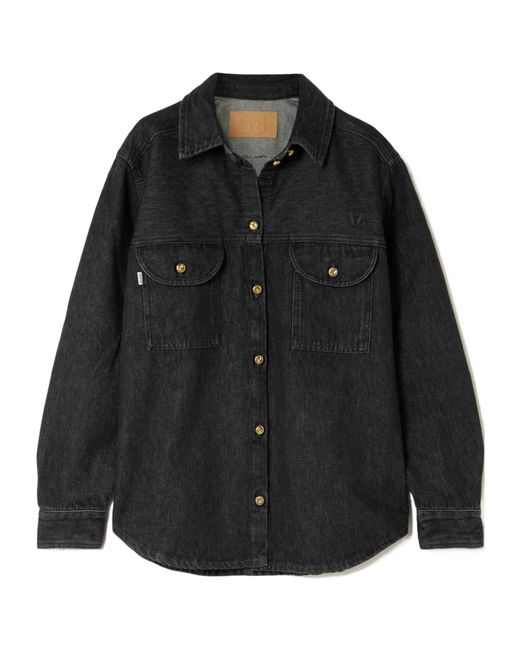 Blazé Milano Black Berber Embroidered Denim Shirt
