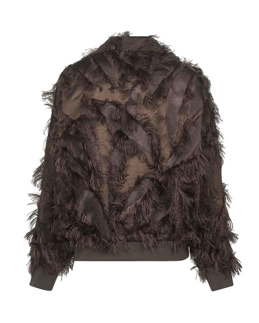 Brunello Cucinelli Brown Monili Embroidered Zipped Jacket