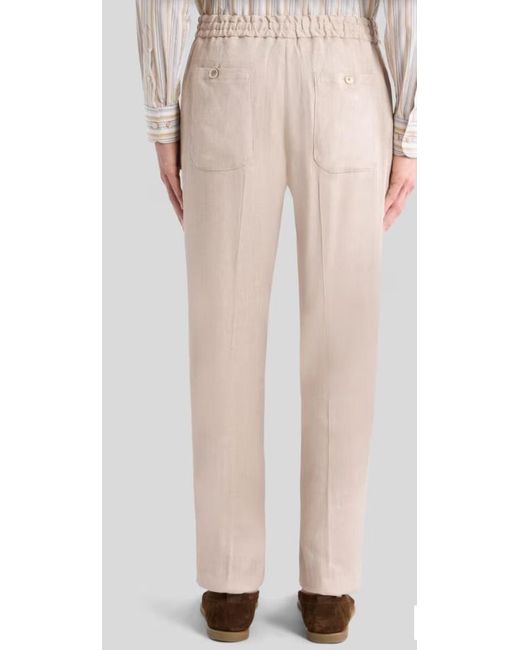 Etro Gray Drawstring Straight-Leg Trousers for men