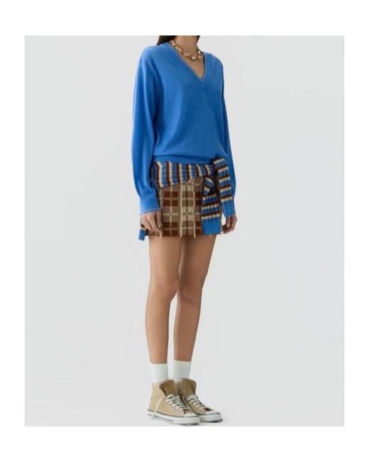 Guest In Residence Blue V-Neck Pullover Sweater
