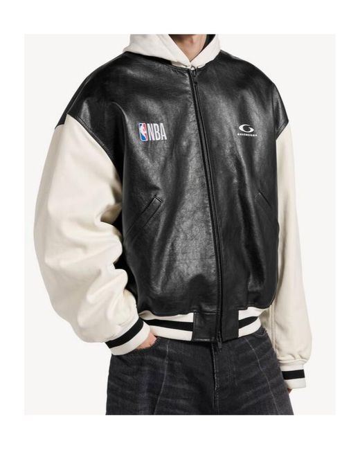 Balenciaga Black Nba Collaboration Varsity Jacket
