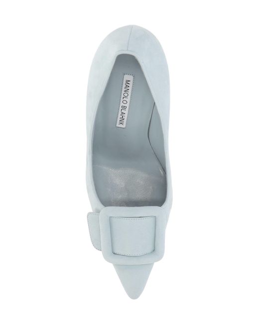 Manolo Blahnik Blue Maysale Buckle-Detailed Pumps
