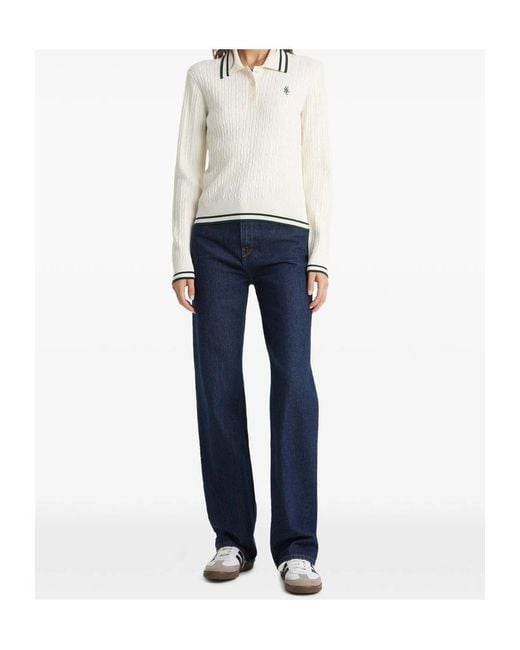 Sporty & Rich White Long-Sleeved Sweater