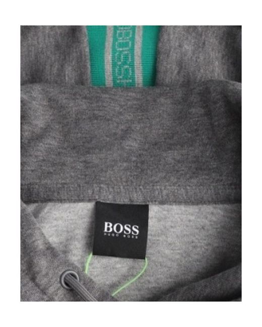 Boss Gray Logo Hooded Sweater for men