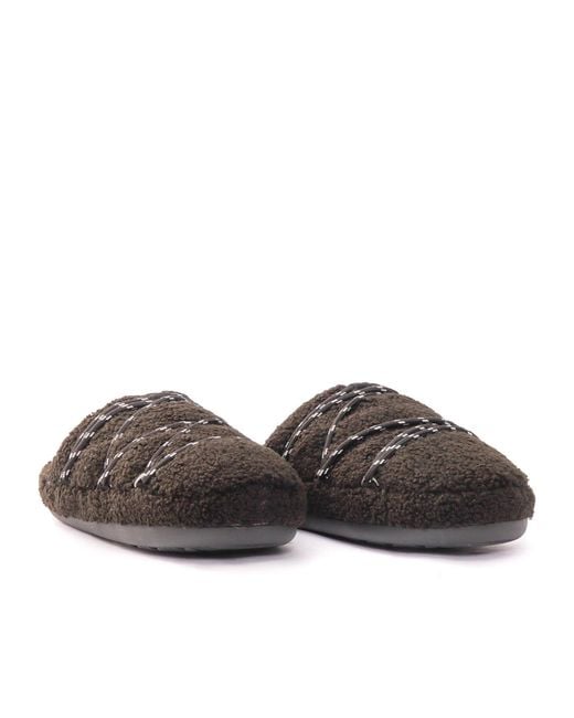 Moon Boot Brown Teddy Lace-Up Slippers for men