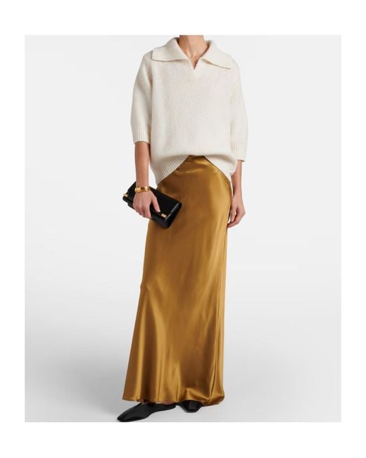 Lisa Yang White Lailai Cashmere And Silk Polo Sweater