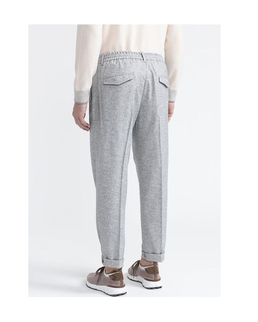 Peserico Gray Tapered Pants for men