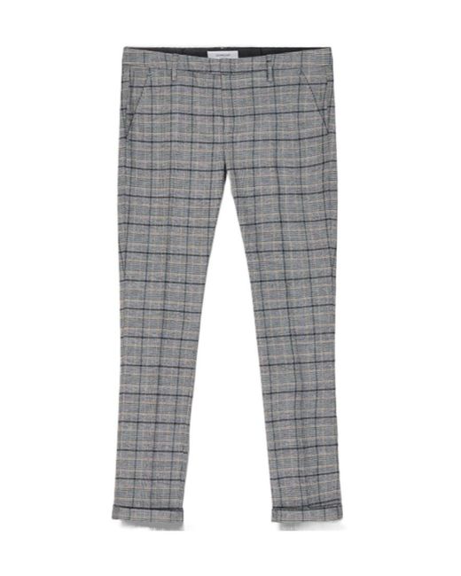 Dondup Gray Straight Casual Pants for men