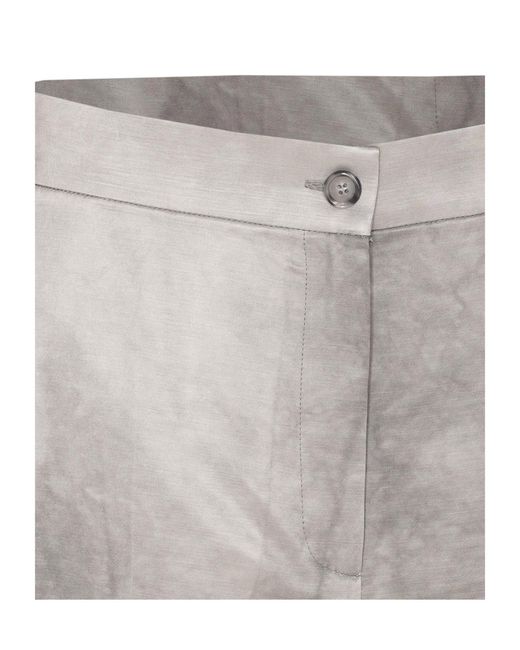 Pinko Gray Pleat Detailed Tailored Shorts