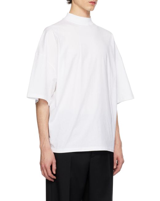 Jil Sander White Mock-Neck T-Shirt for men