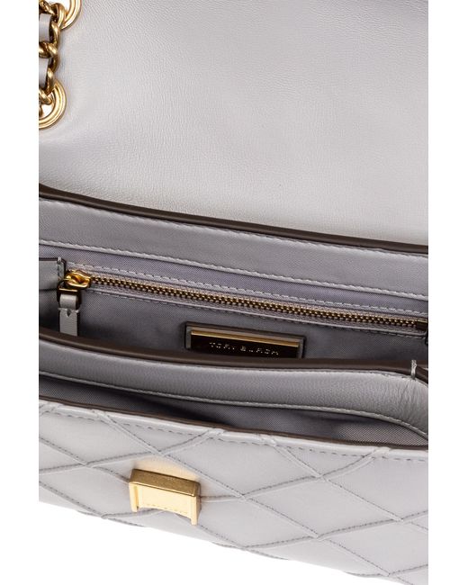 Tory Burch Gray Fleming Convertible Foldover Small Shoulder Bag
