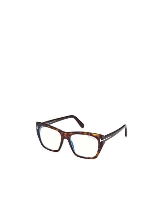 Tom Ford White Eyewear Rectangle Square Frame Glasses