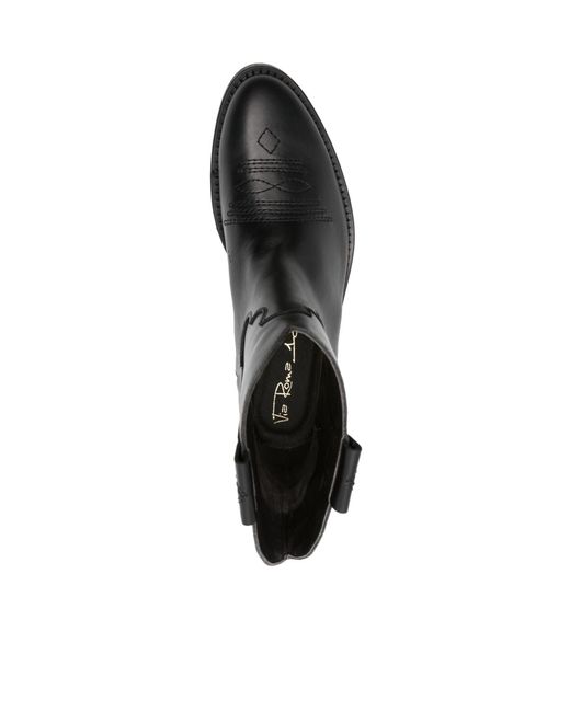 Via Roma 15 Black Leather Ankle Boots