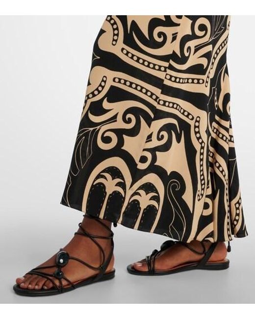 Johanna Ortiz White Printed Silk Maxi Dress